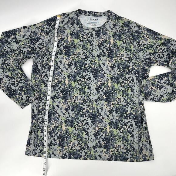 Simms Solarflex Long Sleeve Crewneck Camo Print Fishing Shirt Size XL - Picture 8 of 9